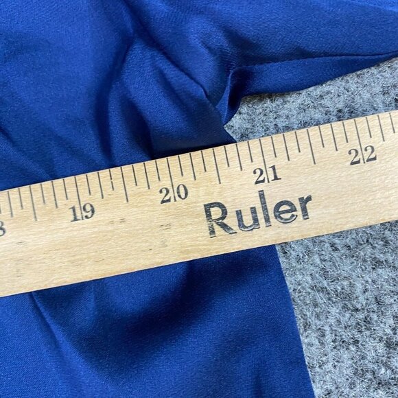 Vince Womens Shirt M Blue Silk Boat Neck 3/4 Sleeves - Picture 9 of 11